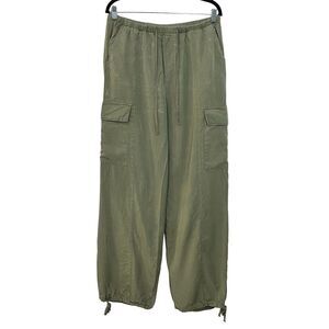 Blu Pepper Women's Boho Olive Green Cargo Utility Pants L Hippie Y2k